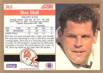 1991 Score #365 Ron Hall Back