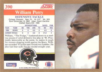 1991 Score #390 William Perry Back