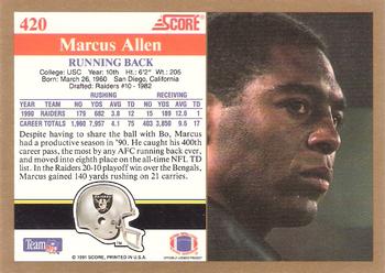 1991 Score #420 Marcus Allen Back
