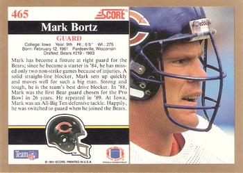 1991 Score #465 Mark Bortz Back