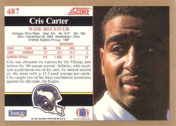 1991 Score #487 Cris Carter Back