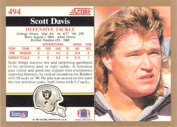 1991 Score #494 Scott Davis Back