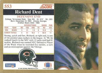 1991 Score #553 Richard Dent Back