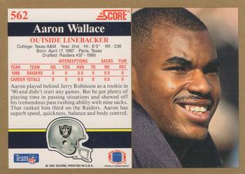 1991 Score #562 Aaron Wallace Back
