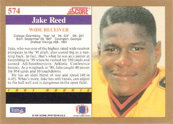 1991 Score #574 Jake Reed Back