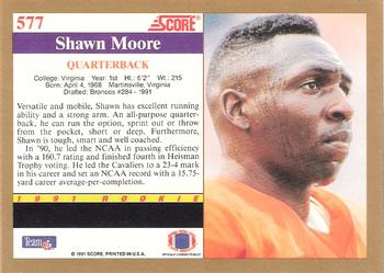 1991 Score #577 Shawn Moore Back