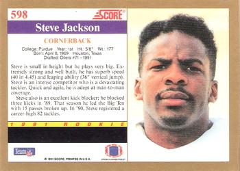 1991 Score #598 Steve Jackson Back