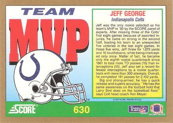 1991 Score #630 Jeff George Back