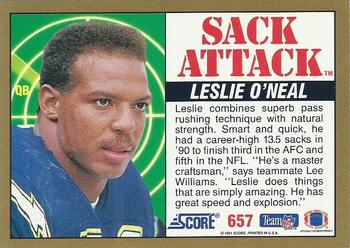 1991 Score #657 Leslie O'Neal Back