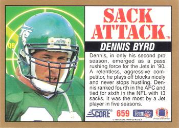 1991 Score #659 Dennis Byrd Back
