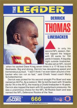 1991 Score #666 Derrick Thomas Back