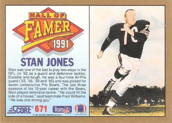 1991 Score #671 Stan Jones Back