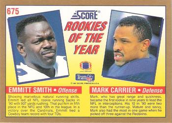 1991 Score #675 Emmitt Smith / Mark Carrier Back