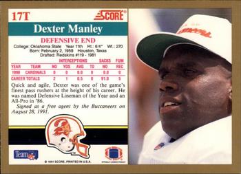 1991 Score Supplemental #17T Dexter Manley Back