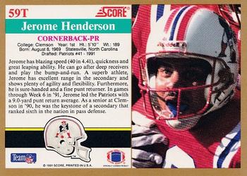 1991 Score Supplemental #59T Jerome Henderson Back