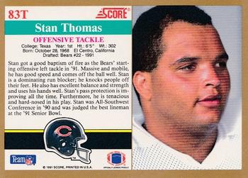 1991 Score Supplemental #83T Stan Thomas Back