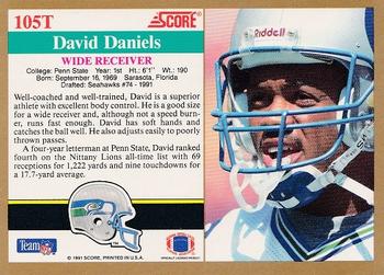 1991 Score Supplemental #105T David Daniels Back