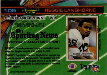 1991 Stadium Club #105 Reggie Langhorne Back