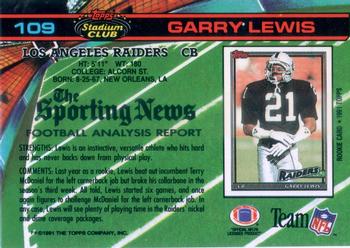 1991 Stadium Club #109 Garry Lewis Back