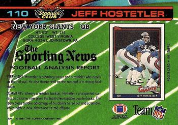 1991 Stadium Club #110 Jeff Hostetler Back