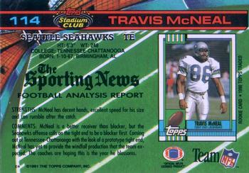 1991 Stadium Club #114 Travis McNeal Back