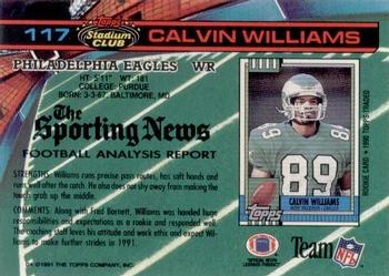 1991 Stadium Club #117 Calvin Williams Back