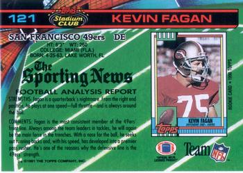 1991 Stadium Club #121 Kevin Fagan Back