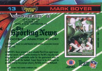 1991 Stadium Club #13 Mark Boyer Back