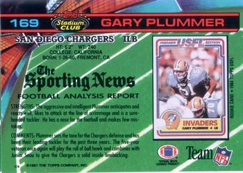 1991 Stadium Club #169 Gary Plummer Back
