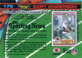 1991 Stadium Club #175 Gary Anderson Back