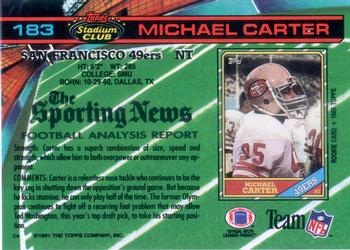 1991 Stadium Club #183 Michael Carter Back