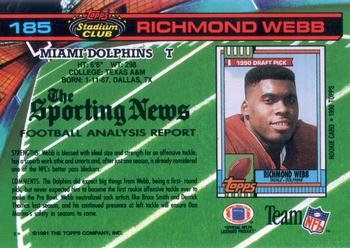 1991 Stadium Club #185 Richmond Webb Back