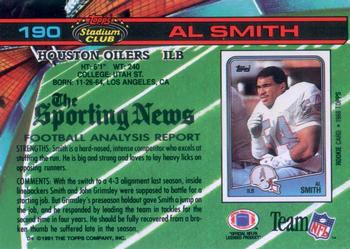 1991 Stadium Club #190 Al Smith Back