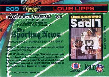 1991 Stadium Club #209 Louis Lipps Back