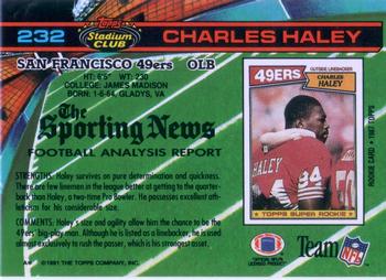 1991 Stadium Club #232 Charles Haley Back