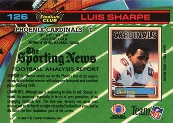 1991 Stadium Club #126 Luis Sharpe Back