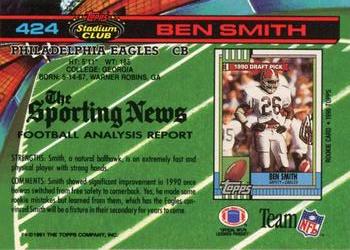 1991 Stadium Club #424 Ben Smith Back
