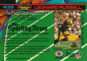 1991 Stadium Club #435 Leonard Russell Back