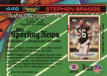 1991 Stadium Club #446 Stephen Braggs Back