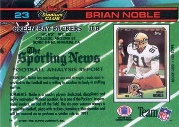 1991 Stadium Club #23 Brian Noble Back