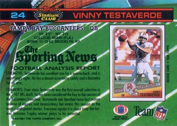1991 Stadium Club #24 Vinny Testaverde Back