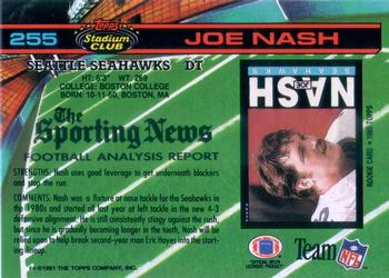 1991 Stadium Club #255 Joe Nash Back