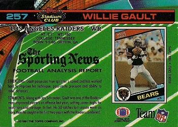 1991 Stadium Club #257 Willie Gault Back