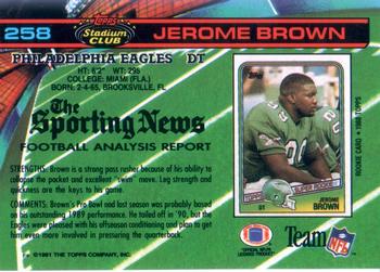 1991 Stadium Club #258 Jerome Brown Back