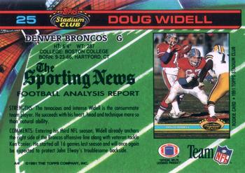 1991 Stadium Club #25 Doug Widell Back