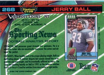 1991 Stadium Club #268 Jerry Ball Back
