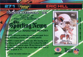 1991 Stadium Club #271 Eric Hill Back