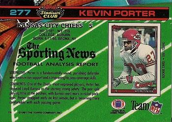 1991 Stadium Club #277 Kevin Porter Back
