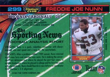1991 Stadium Club #299 Freddie Joe Nunn Back