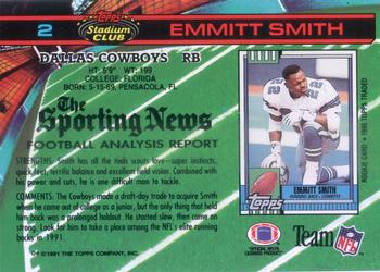 1991 Stadium Club #2 Emmitt Smith Back